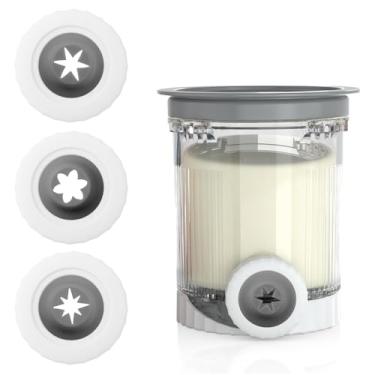 Imagem de 3un Bicos Sorvete para Ninja CREAMI, com 3 Fechos Peças de Reposição Sem BPA para Ninja Swirl Série NC700 e NC701 (Cinza)