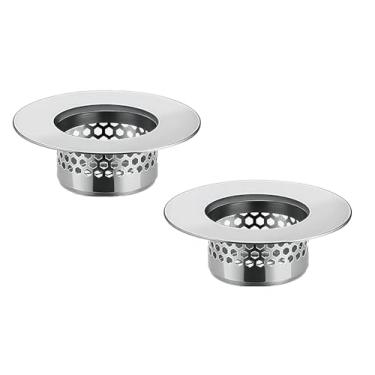Imagem de WELANGBN Filtro Para Pia De Banheiro Much Hotter (Pacote Com 2), Tampa Ralo Banheira, Lavatório, Coletor Cabelo Lavanderia, Trailer, Aço Inoxidável. Tamanho Do Furo 3,2 Cm A 4,1