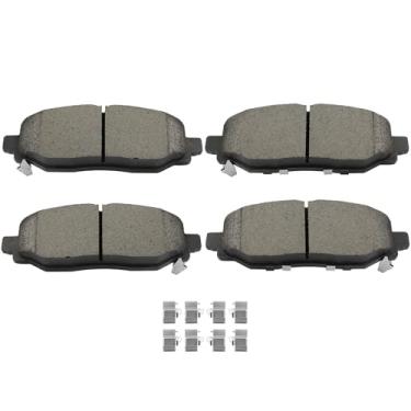 Imagem de SCITOO D2186 Conjuntos de pastilhas de freio traseiras de cerâmica com substituição de ferragens para Jeep para Wrangler 2018-2023