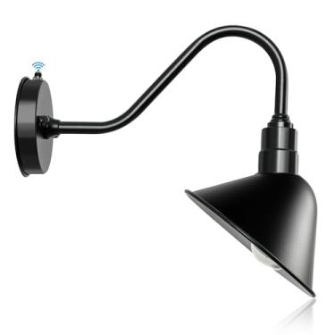 Imagem de METOJIA Luz de Celeiro de Ganso - Luminária Externa para Loja - Sombra de Ângulo de Cúpula de 20 cm Luzes de Colher de Parede Pequenas Luzes do Crepúsculo ao Amanhecer Casa de Fazenda Vintage Estilo