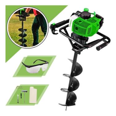 Imagem de Perfurador De Solo Profissional Menegotti Mps52 Broca 80x20cm Motor a Gasolina 2 Tempos 52cc 1,95hp