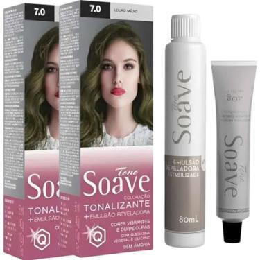 Imagem de Coloração Capilar Tonalizante Sem Amônia Tono Soave Capelli 2 Und (7.0 Louro Medio)