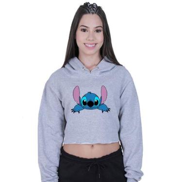 Imagem de Cropped Moletom Feminino Lilo Stitch New - Lafre, Cinza, P