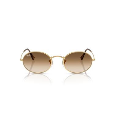 Imagem de Óculos de Sol Ray-Ban Oval 0RB3547 001/51 Tam 54 / Ouro - Lentes Marrom Gradiente