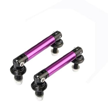 Imagem de EOHMAK Divisor de lábio de para-choque dianteiro para carro, 2 peças, barras de suporte de haste de proteção, ajustáveis, compatíveis com a maioria dos veículos (roxo, 45 mm/1,77")
