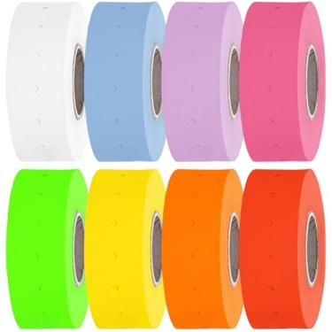 Imagem de Perco 1 linha de mangas multicoloridas — 80 rolos, 10 mangas, 80.000 etiquetas para armas Perco Lite, X, Plus e Pro — Inclui branco, amarelo, azul, lavanda e cores fluorescentes (vermelho, verde, rosa