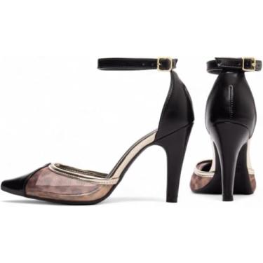 Imagem de Sapato Scarpin Salto Alto Bico Fino (Preto,68002A,Adulto,Tamanha:35)