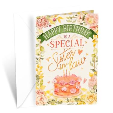 Imagem de Prime Greetings Cartão de aniversário Sister In Law, Made in America, cartolina grossa com envelope premium embalado em um envelope de apresentação reutilizável, ecológico, 12,7 cm x 19,7 cm
