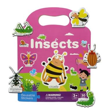 Imagem de RAPOBRIX Livro de adesivos reutilizável para crianças pequenas – Tema de veículos e transporte | Livro de atividades pré-escolares à prova d'água, não tóxico, brinquedo de viagem educativo portátil