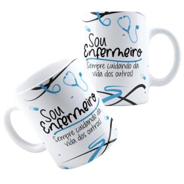 Imagem de Caneca Xícara de Porcelana Cerâmica Personalizada Com Estampa Profissão Enfermagem Para Enfermeiro Enfermeira (Padrão, ENFERMEIRO 1)