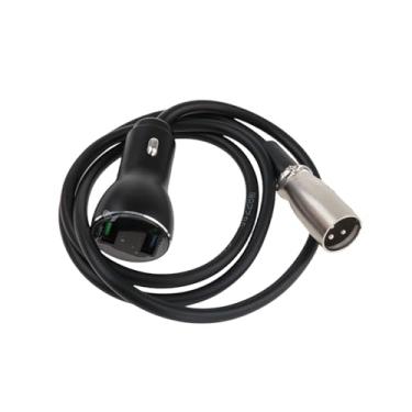 Imagem de oshhni Cabo adaptador de carregamento rápido XLR de 3 pinos para USB, construção metálica leve e estável para motor elétrico de carro pequeno, plugue de, com Display de Voltagem