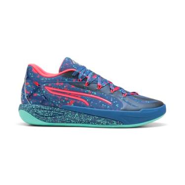 Imagem de PUMA Tênis feminino de basquete Stewie 4 Night Vision, Azul vívido/hortelã-pimenta elétrica, 37