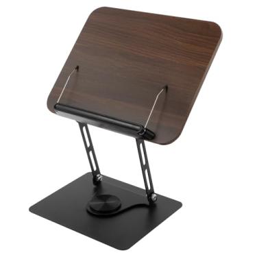 Imagem de Suporte de leitura dobrável para livros de receitas, revistas, base rotativa de 360 graus, suporte de livro, estável, multifuncional, para tablets, laptops (preto)