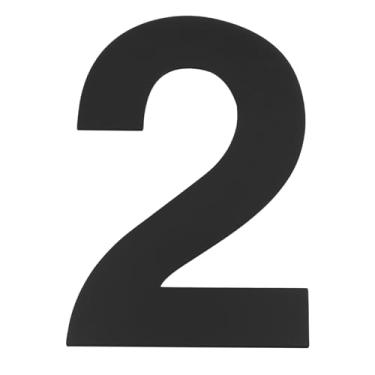 Imagem de PATIKIL Números de casa autoadesivos de 8,89 cm para uso externo, 1 placa de visibilidade de endereço de aço inoxidável para casa fora da porta do jardim, decoração de caixa de correio, número 2