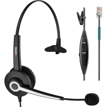 Imagem de Wantek Fone de ouvido com fio mono com microfone com cancelamento de ruído para Avaya Aastra Allworx Adtran Alcatel Lucent AltiGen Comdial Digium Gigaset InterTel Mitel Plantronics MiVoice telefones