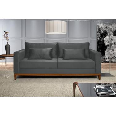 Imagem de Sofá Bahamas 1,70 Veludo Luxo Sala de Estar Casa Imperial (Grafite 163)