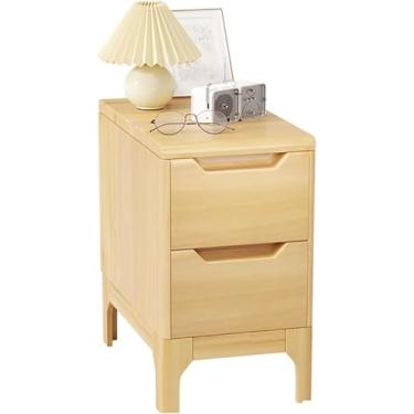 Imagem de Mesas De Cabeceira Com 2 Gavetas, Mesas De Cabeceira Geométricas Para Quarto, Criado-mudo Com Gaveta De Armazenamento, Com Pernas Afiladas, Para Quarto, Sala De Estar E Corredor, Yellow, 20x41x50cm