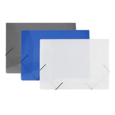 Imagem de Pasta De Plastico C/ Elastico Meio Oficio POLIBRAS, AZUL