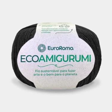 Imagem de Linha Ecoamigurumi Novelo 254 Metros 516TEX Euroroma Fio 8/7, 250 Pret
