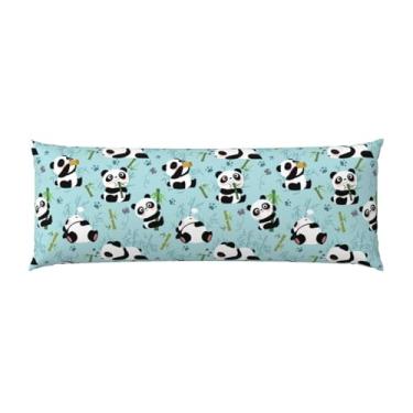 Imagem de Capa de travesseiro de corpo Pandas para adultos mulheres homens capa de travesseiro de corpo longo com zíper 50,8 cm x 137,2 cm