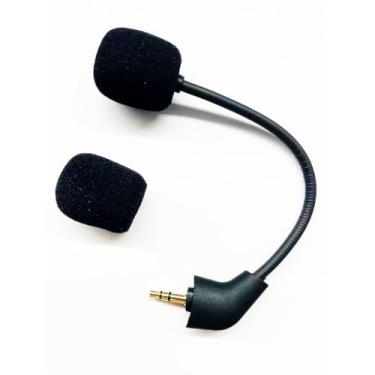 Imagem de OYSTERBOY Microfone de substituição para jogos para fone de ouvido HyperX Cloud, microfone com cancelamento de ruído (reto (nova versão após 2022))