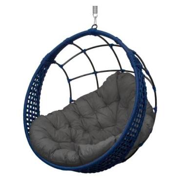 Imagem de Cadeira Balanço Ninho Suspenso em Corda Náutica Luxo - Acesse Móveis, 