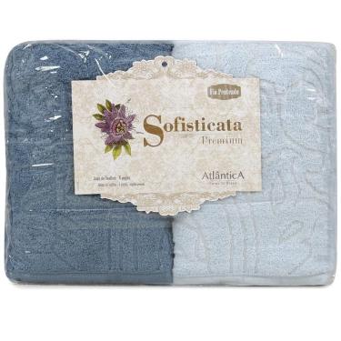 Imagem de Jogo Banho Ravenna Atlântica Azul E Petróleo 5 Peças