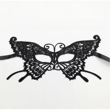 Imagem de Máscara Feminina Em Renda Small Butterfly Preta Baile Festas