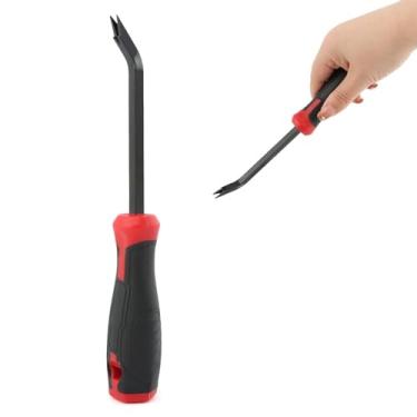 Imagem de Removedor de grampo, extrator de grampo, levantador de grampeador de aço cromo vanádio, puxador de unha ergonômico de 30° para piso e móveis de madeira, alça PP de aderência confortável (cor: preto +