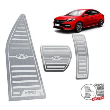 Imagem de Descanso De Pé + Pedaleira Aço Inox Chery Arrizo 6 Prata