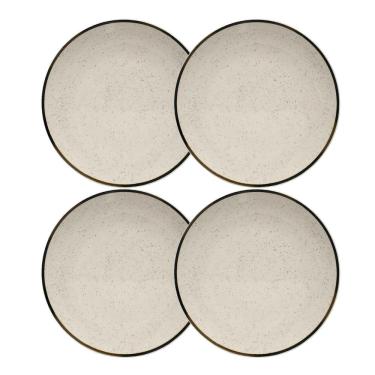 Imagem de Jogo Kit 4 Pratos De Sobremesa Cerâmica 20Cm Oxford Brisa