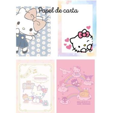 Imagem de Papel de Carta gatinha Kitty retrô vintage 10 ou 20 folhas papel para 