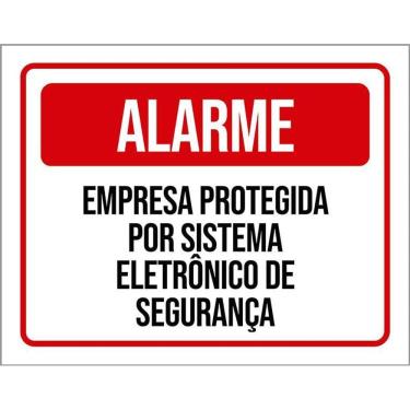 Imagem de Kit 3 Placas Alarme Empresa Protegida Sistema Segurança