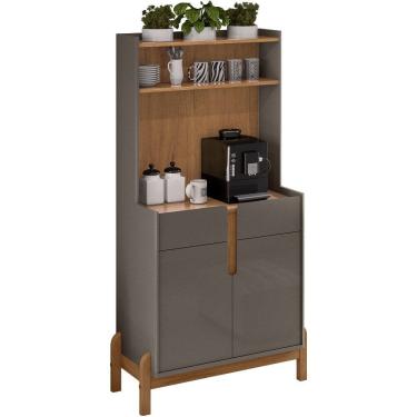 Imagem de Aparador Cantinho Cafe 50525 2 Portas 81cm Cinza Perola Cedro DCASA