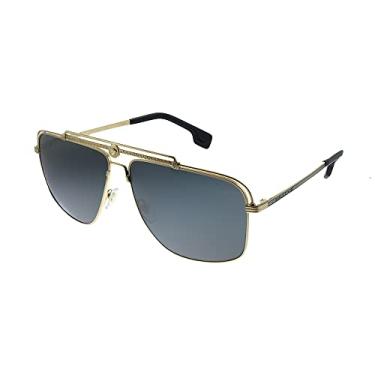 Imagem de Versace Óculos de sol masculino armação de bronze, lentes pretas espelhadas cinza claro, 61 mm, Dourado, 61-13-145
