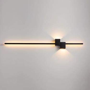 Imagem de Luminárias de parede para sala de estar Luminária de parede linear LED Long Strip Bar Luminária de penteadeira para sala de estar Quarto Corredor Luzes de lavagem de parede internas