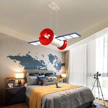 Imagem de Lustre de quarto Lustre de avião Luzes pendentes com escurecimento de luzes Norte da Europa Lâmpadas Menino Personalidade Criatividade Lustre de quarto Escurecimento contínuo, Decoração mode