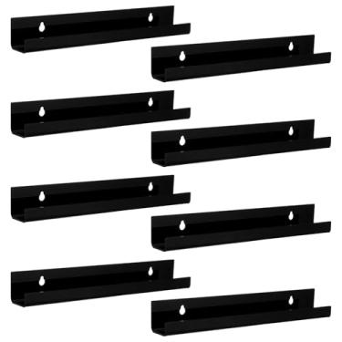 Imagem de 8 peças de suporte de parede de disco de vinil de 30,5 cm, exibição de parede de disco de vinil, suporte de álbum preto acrílico, estante infantil, item de colecionador