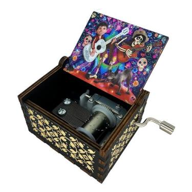 Imagem de Teykst Remember Me Caixa de música de madeira para aniversário de aniversário do dia dos pais, 18 notas de madeira gravada, caixas musicais, coleção de presente, decoração de lembrança para o Natal