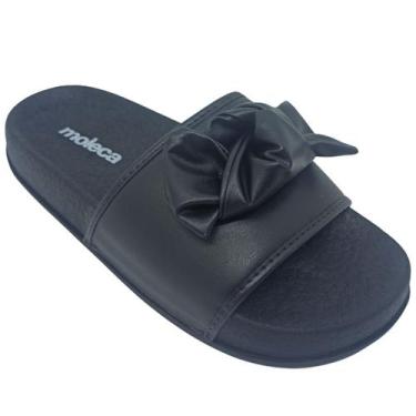 Imagem de Chinelo Moleca Feminino Dia a Dia com Laço, Preto, 35