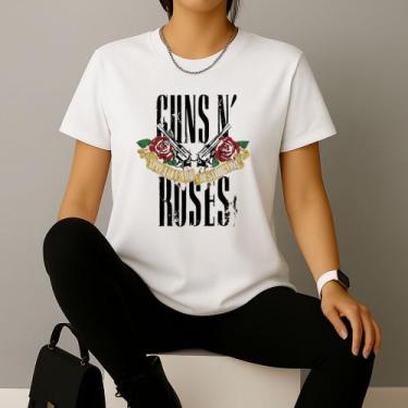 Imagem de Camiseta Feminina Estampada Guns n' Roses Letreiro 623 Modinha Look Es