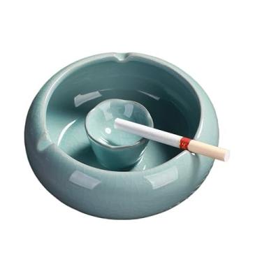 Imagem de Cinzeiro de ervas daninhas cinzeiro de cerâmica grande criativo For decoração de negócios, escritório, hotel, casa cinzeiros para cigarros (tamanho: A)