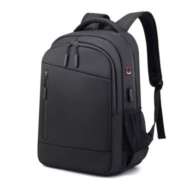 Imagem de Mochila impermeável para laptop 39L com porta USB preta 44x31x5cm