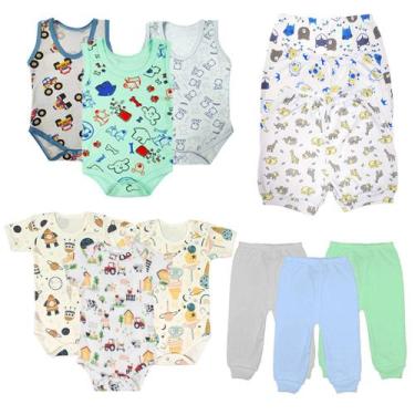Imagem de Kit 12 Peças Roupa Bebê Enxoval Verão Body Mijão Shorts - Koala Baby, 