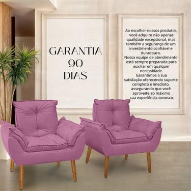 Imagem de Kit 2 Poltronas Opala Suede Rosê - CASA DA POLTRONA