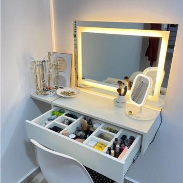 Imagem de Penteadeira Camarim Escrivaninha Suspensa Organizadora Maquiagens Quar