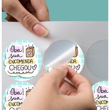 Imagem de 40 Etiqueta Adesiva Oba sua encomenda chegou - Nicolados