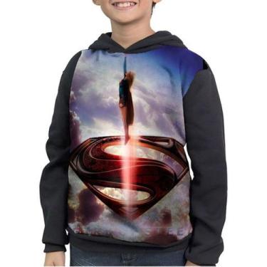 Imagem de Casaco Moletom Infantil Super Girl Supergirl Logo - smoke, Preto, 14