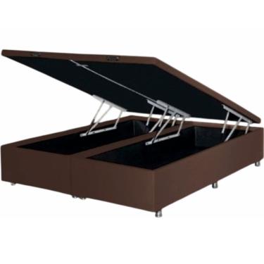 Imagem de Base Box Casal Damasu Queen Turim Smart com Baú largura de 158 cm Marrom