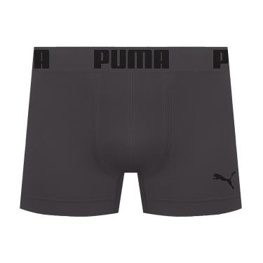 Imagem de Cueca Boxer Puma Sem Costura Masculina - Chumbo e Preto